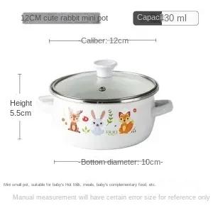 

Mini Enamel Soup Pot with Lid, Healthy and Durable Baby Food Cooker Miniature Stock Pot