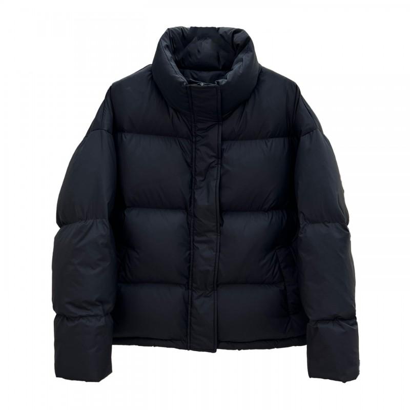 Womens Short Puffer Jacket 95% White Duck Down Thick Warm Coat Stand Collar Loose Fit Cold Winter