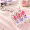 Creative Gifts for Stress Relief Dumpling Keycap Fidget Toy, Soft Squeeze Pendant with Keychain, Light Up Keychains Cute Bun Bag Charm Anxiety