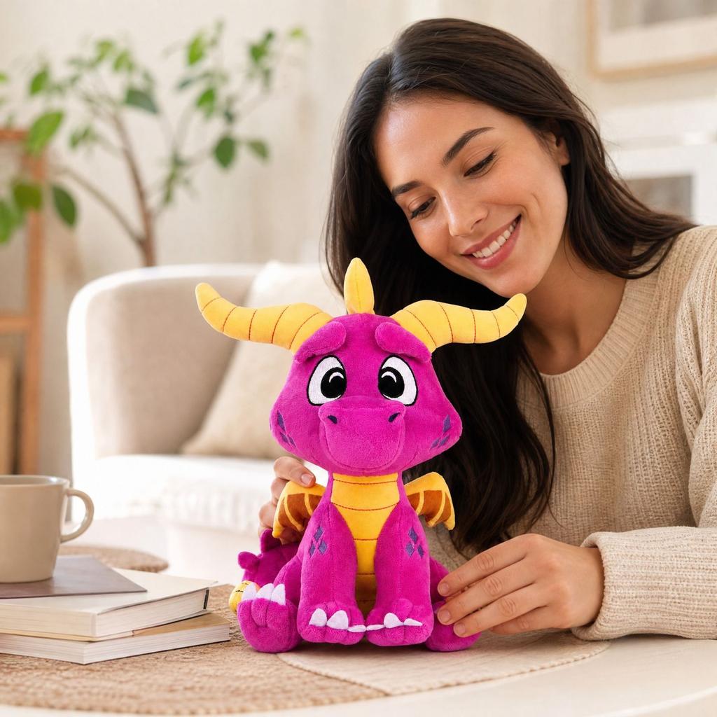 Purple Plush Toy, Soft Character Stuffed Animal, Collectible Gift for Enthusiasts