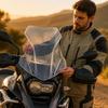 Motorcycle GS Replacement Windshield with Mounting Holes Aerodynamic Contoured Windscreen
