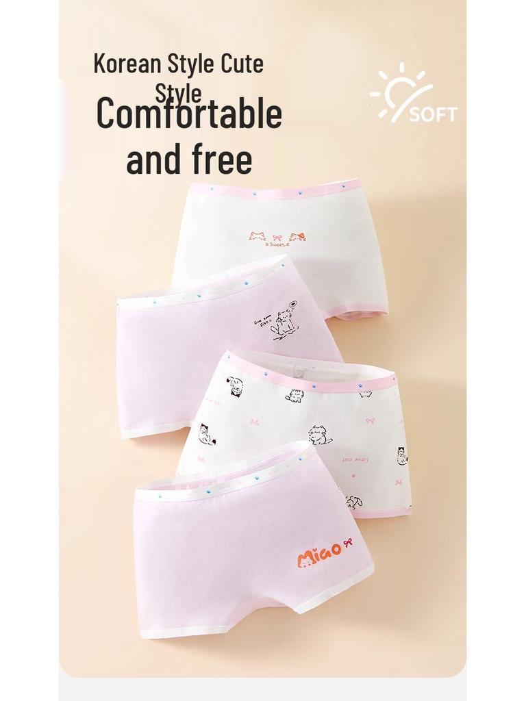 Girls' A-Class Cotton Boxer Shorts – Soft, Comfortable, No-Pinch Design for Toddlers and Children.