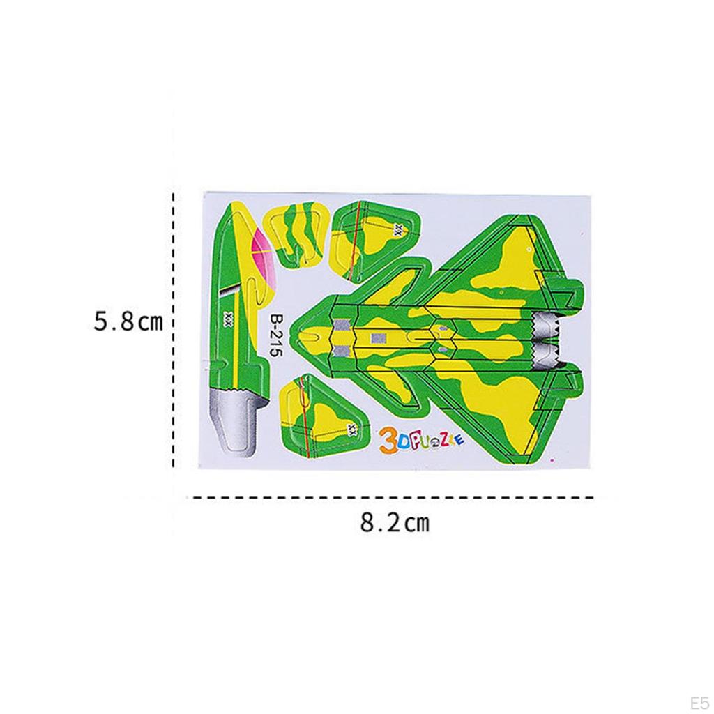 10 Pieces 3D Cartoon Puzzle Tank Plane Crafts Creativity Imagination Montessori Toys for