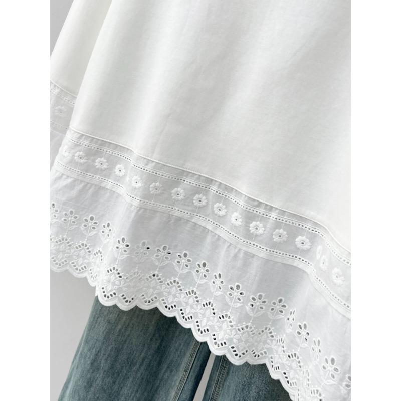 Women S Plus Size Long Sleeve Hollow Out Patchwork Blouse