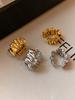 Irregular Corrugated Metal Earrings for Women, European and American Style, Personalized, Light Luxury, Niche, High-End Feel, Gold and Silver Earrings