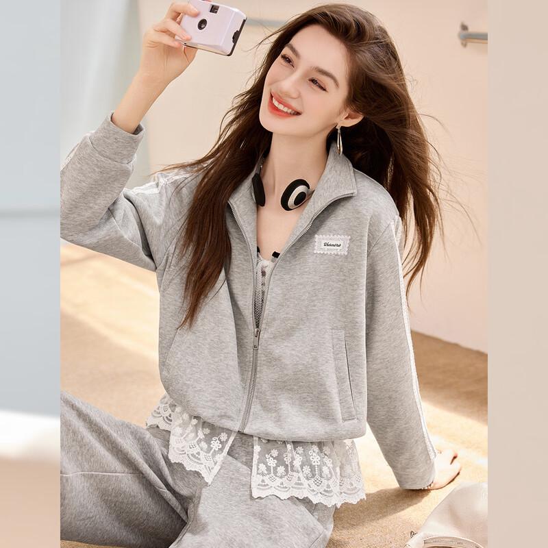 Bailuyu Women s Stand Collar Lace Patchwork Knitted Cardigan XL