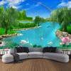 Arte tapiz de pared con diseño de cascada, bosque, río, Arroyo, sol, decoración, cortina colgante, decoración para el hogar, dormitorio y sala de estar
