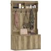 Shoe Rack Coat Rack 4 In 1 Modern Coat Rack with Open Shelf for Hallway Entrance Bedroom 100x38x172 Cm Oak