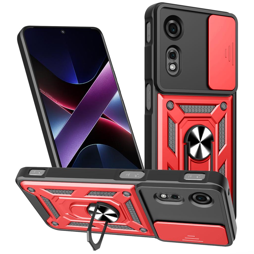 For ZTE Nubia Neo 2 5G Case with Slide Camera Lid PC+TPU Kickstand Phone Cover