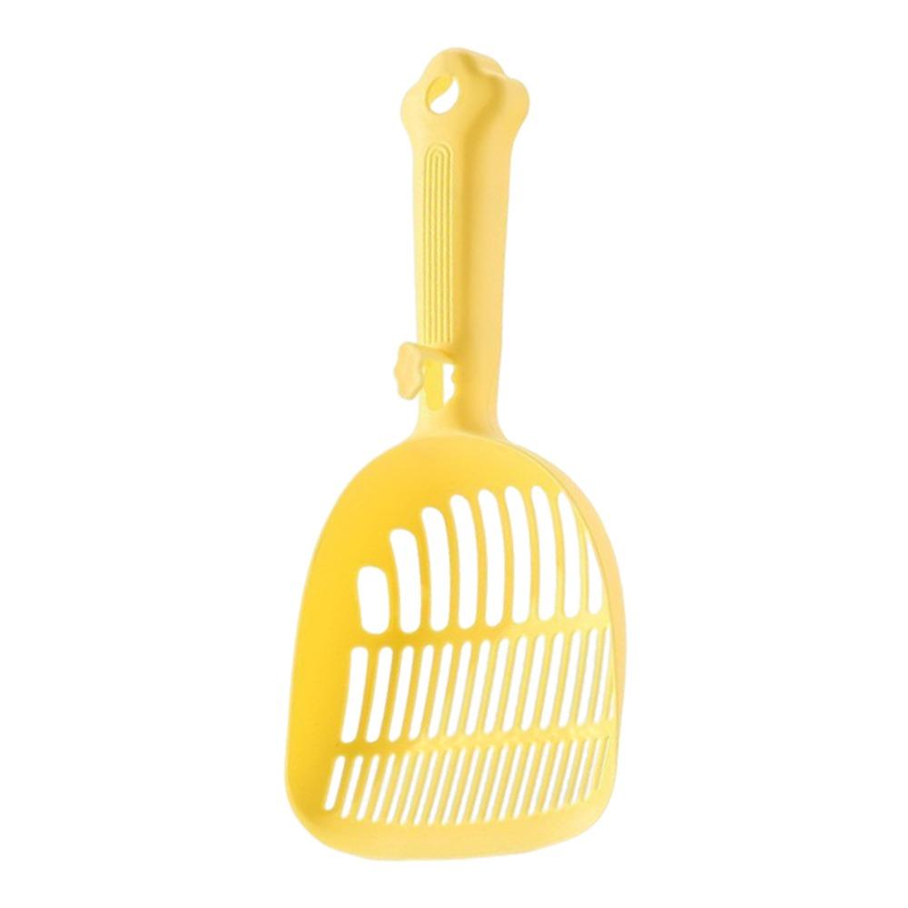 

Plastic Material Cat Litter Scoop Large Size Fine Holes Pet Poop Cleaning Shovel Long Handle Durable Construction світло-жовтого кольору