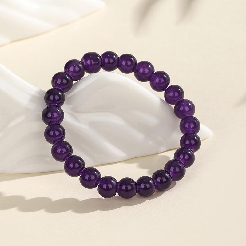 Li Fire Natural Amethyst Quartzite Bracelet Surrounded by Purple Gas, Free Girlfriend Bracelet Beaded Prayer Jade