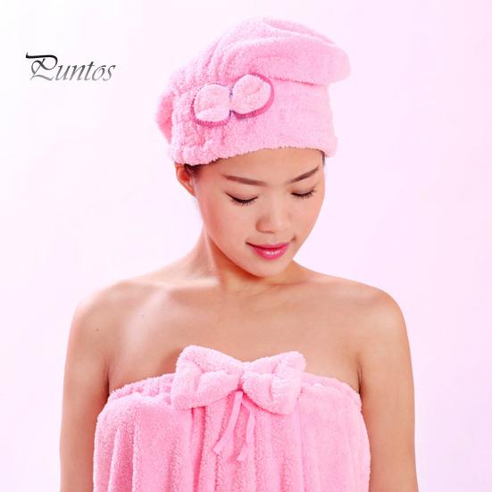 Touca de secagem de cabelo com elástico superabsorvente, secagem rápida, espessamento, menos frizz, decoração de laço, touca de secagem de cabelo, envoltório de cabeça de secagem, uso doméstico em viagens, banho