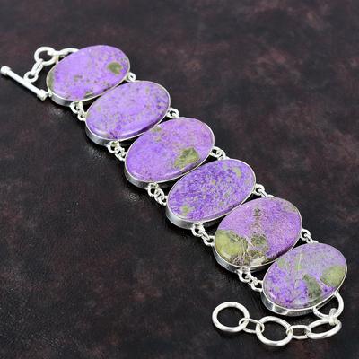 Bracciale Purpurite Gioielli eleganti Bracciale in argento sterling 925 Bracciale a catena regolabile Bracciale con pietre preziose unico fatto a mano Regalo di anniversario