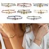 Adjustable Cord Football Beaded Bracelet Gold Silver Plated Braided Cord Bracelet  For Women Men