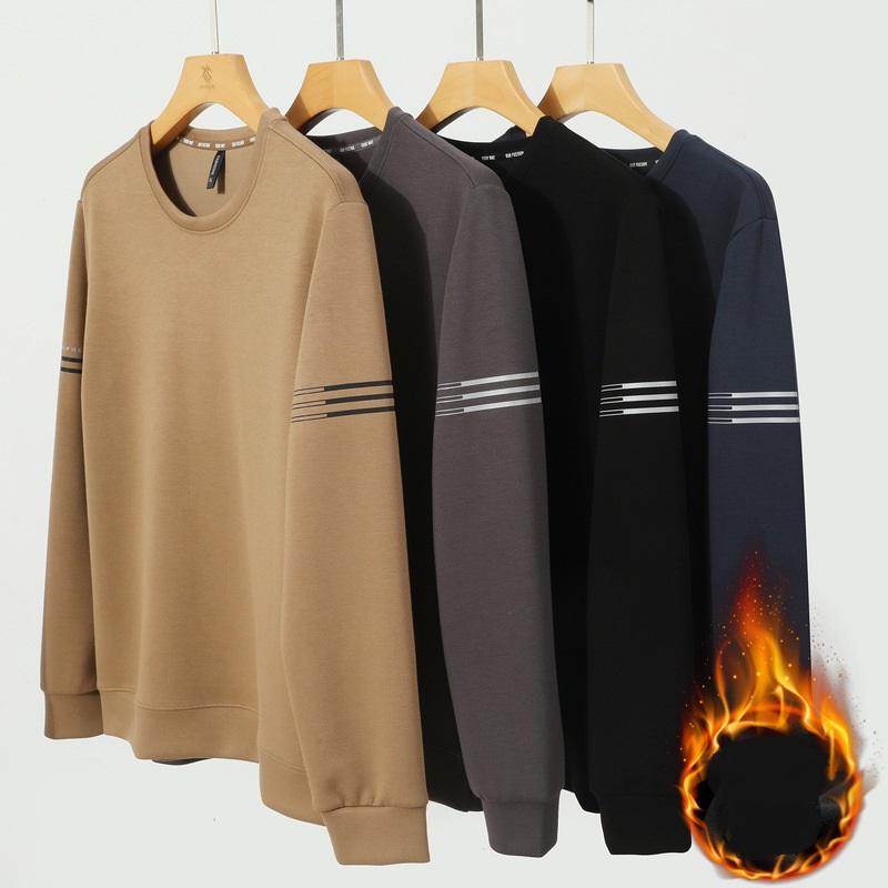 Plus Size Round Neck Men's Sweater Autumn and Winter Pullover Loose Long Sleeved Men's Top