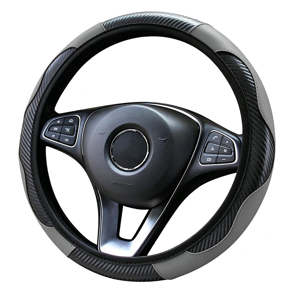 Car Steering Wheel Cover Anti Slip PU Leather Steering Covers Suitable 37-38cm ACarbon Fiber Car Decoratio Car Accessories