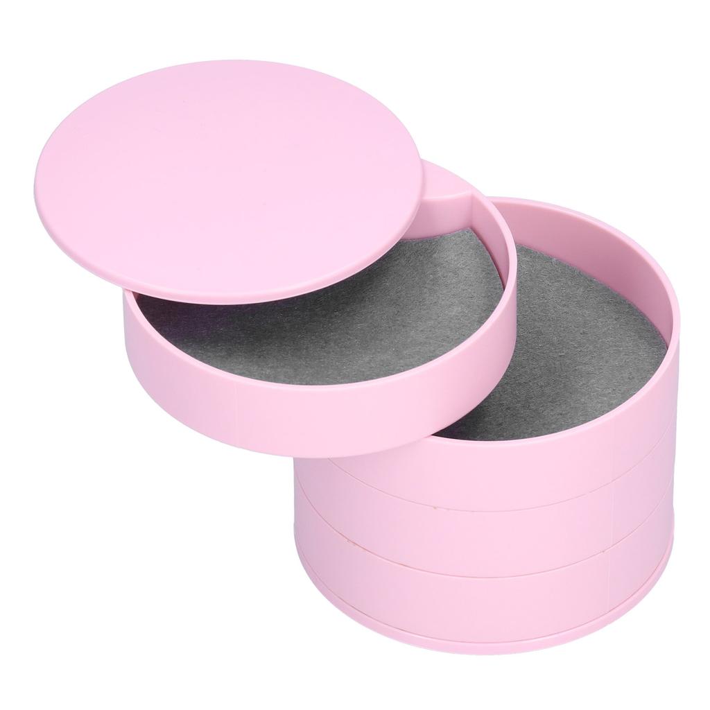 Mehrschichtige Schmuckschatulle Staubdichter Drehbarer Aufbewahrungsbehälter Organizer für Ornamente(Rosa 4-lagig)