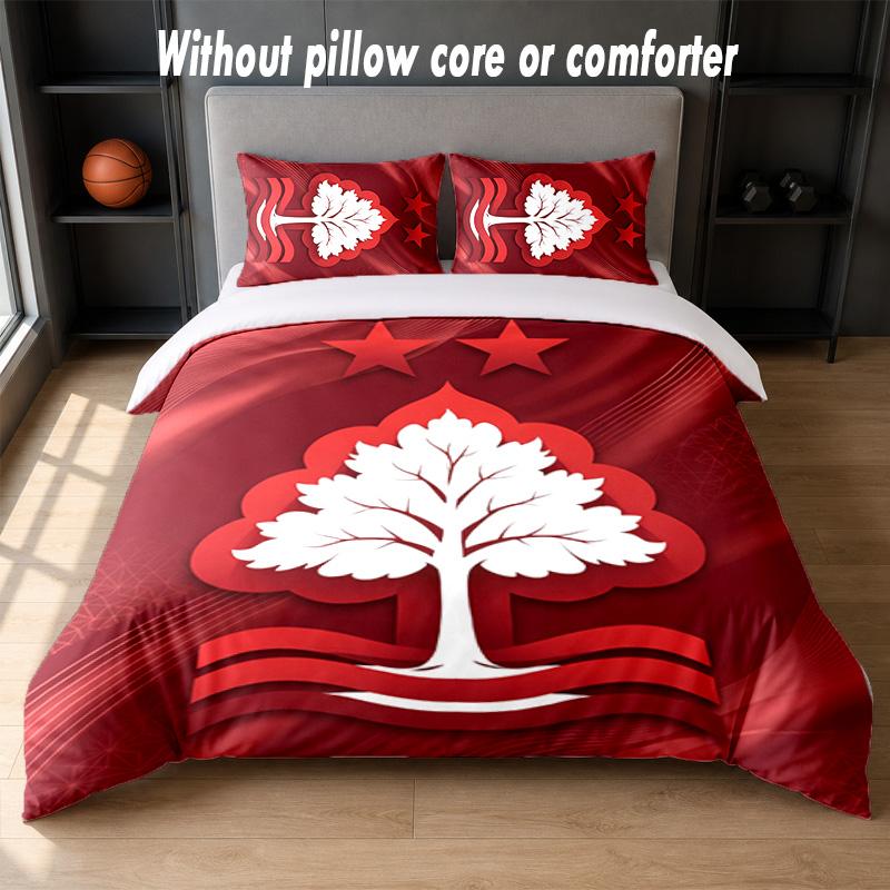 Nottingham Forest Design Set Lenzuola Letto 1 Copripiumino + 2 Federe Morbido Traspirante Biancheria da Letto per la Casa
