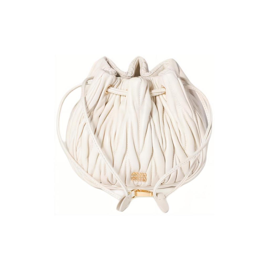 MIU MIU Matelassé Klassische Logo Lammleder Handtasche Damen Handtaschen Weiß 5ND022_AFPP_F0009