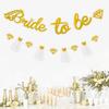 Glitter Bride To Be Banner for Wedding Bridal Shower Decoration Bachelorett Party Diamond Yarn Dress Garland Flag Photo Props