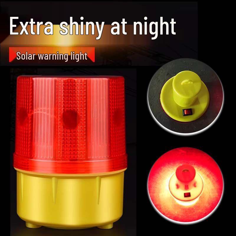 Solar-Powered Strobe Light with Magnetic Base for Construction and Traffic Safety
