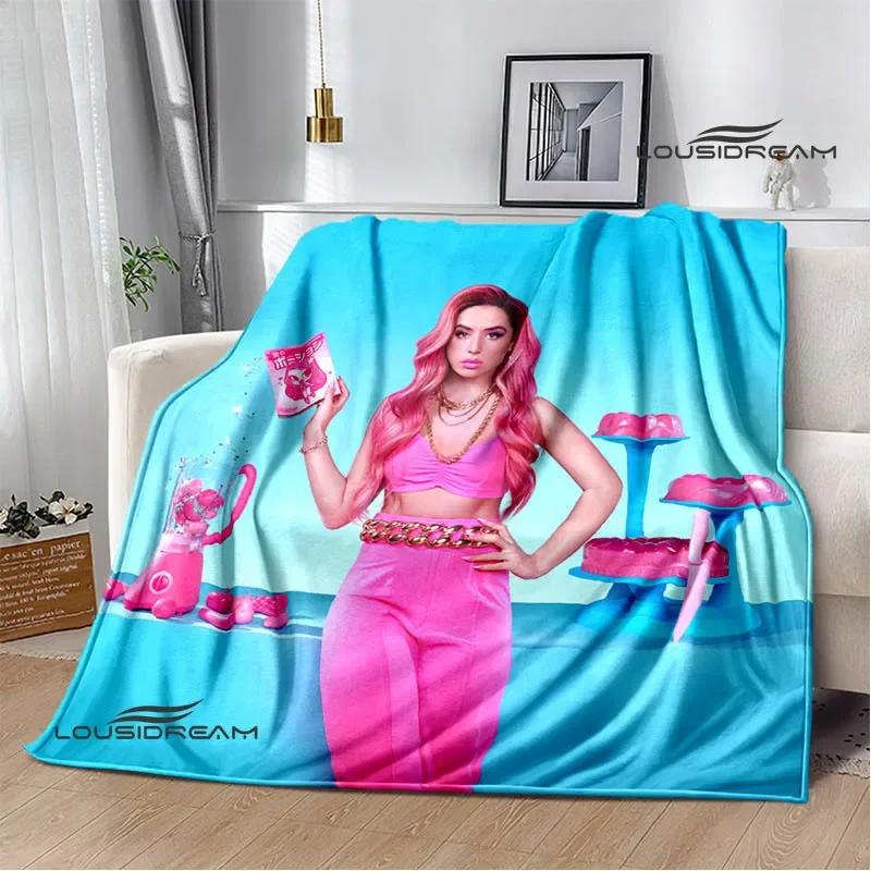 Spanish singer Lola índigo printed blankets Flange Warm blanket soft and comfortable blanket picnic blankets birthday gift