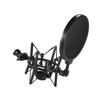 Univerdal Plastic Condenser Microphone Mic Shock Mount Holder Bracket Anti Vibration with Pop Filter for On Line