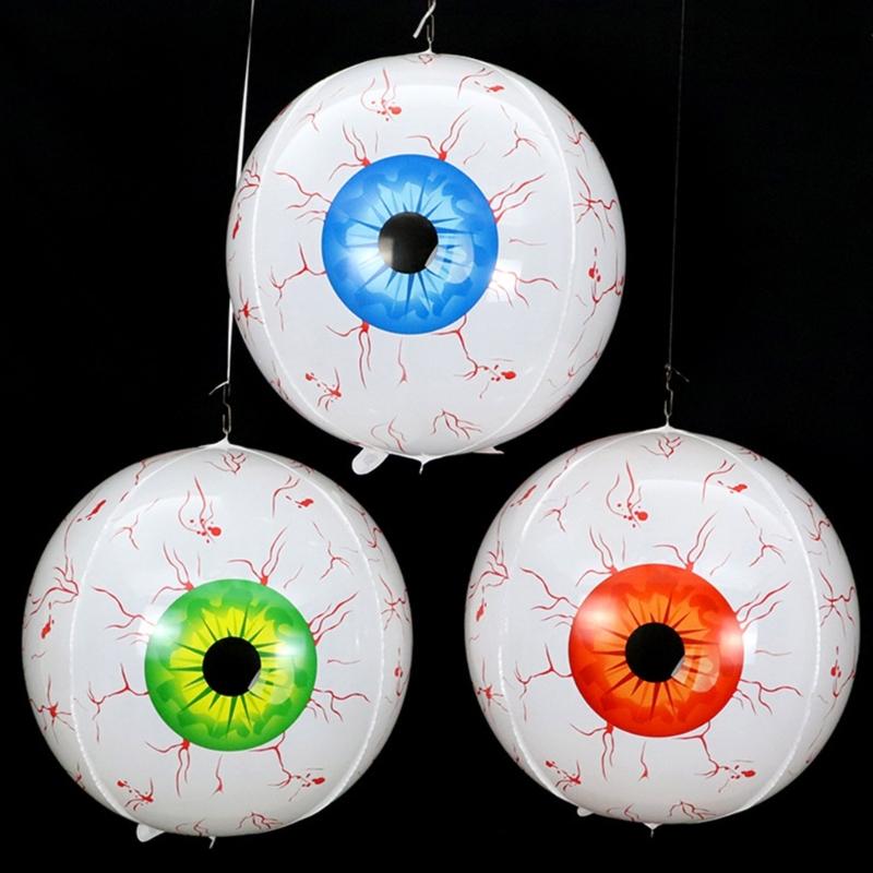 22inch Halloween Eyeball Balloon Inflatable Horror Eyeball Balloons Halloween Party Home Decoration Scary Props