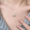 Three-dimensional Sweet Bow Necklace Women's Summer Niche Design Style Simple and Exquisite Collarbone Chain
