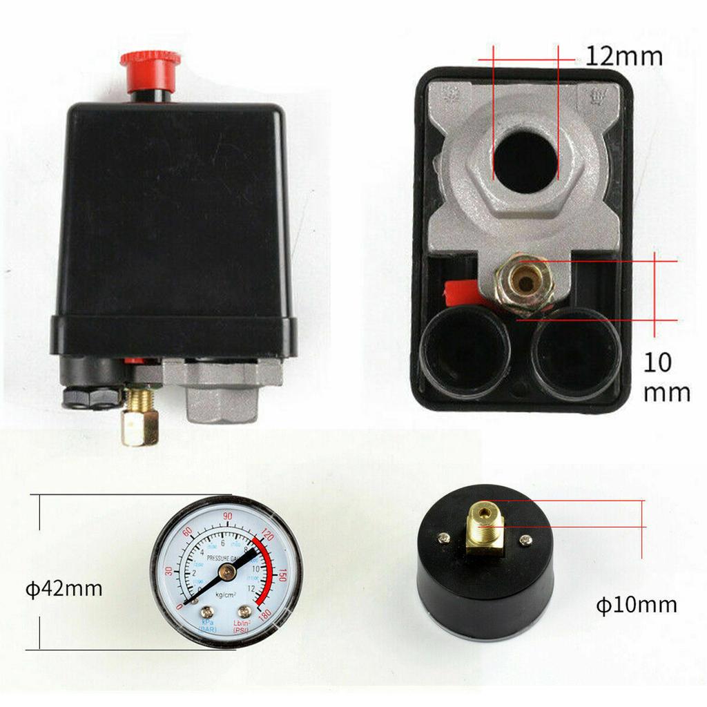 Air Compressor Pump Pressure Control Switch 990-120PSI Switch Control 220-380V Aluminum Alloy Bracket Easy to Assemble