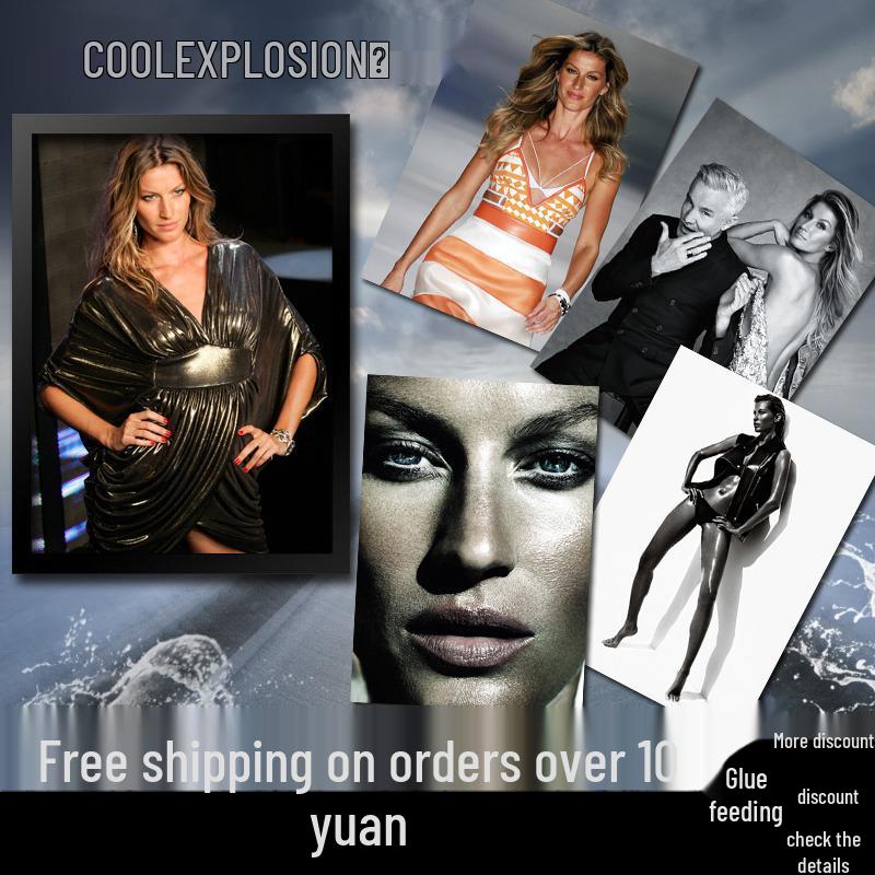 Free Shipping Gisele Bündchen Star Poster: Framed Decorative Wall Art