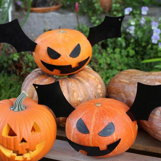 Halloween Bats Decoration DIY Pumpkin Inserts Easy Installation Reusable Metal Bats Creative Horror Decorations