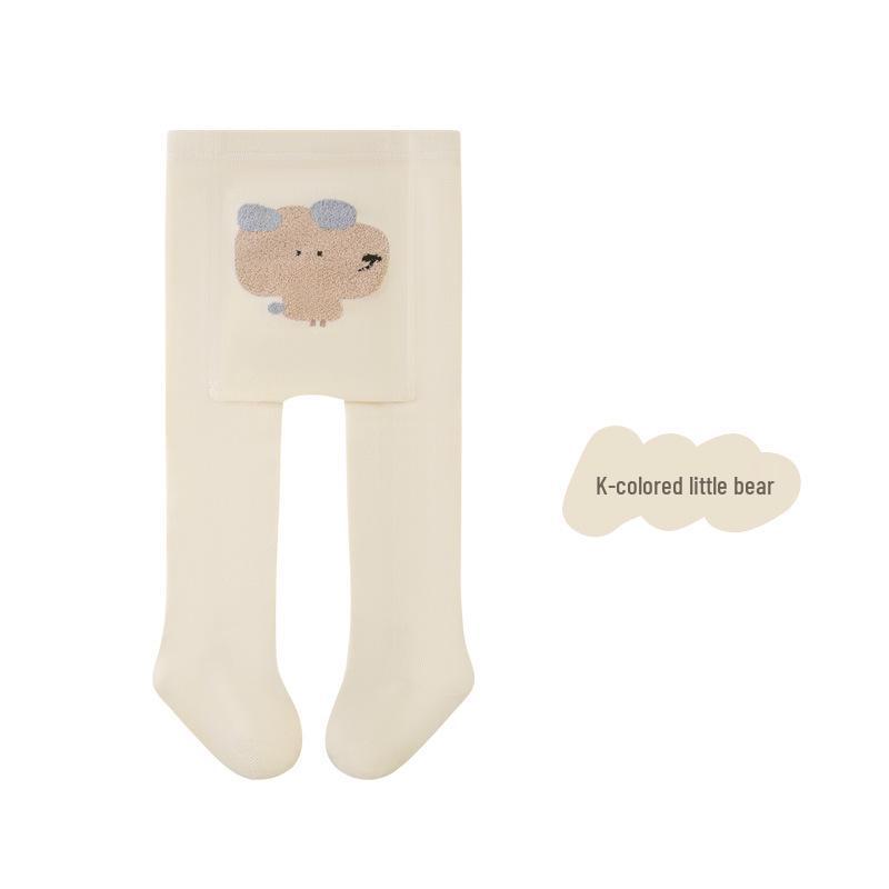 

Autumn 2025 Baby Girls Cartoon Antibacterial Tights - Boneless, Cute, Big PP Leggings 1-2 years