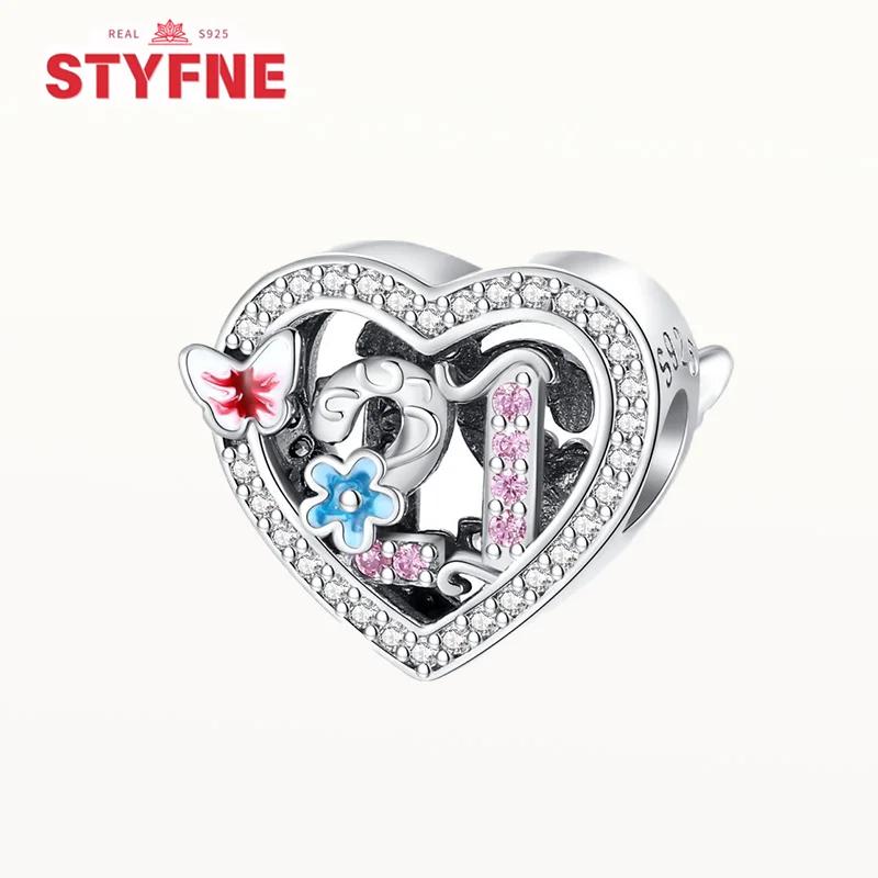 Copper Happy Birthday Charms Love Numbers Celebration Anniversary Serie Beads For Women Diy Original Bracelet Jewelry Gift