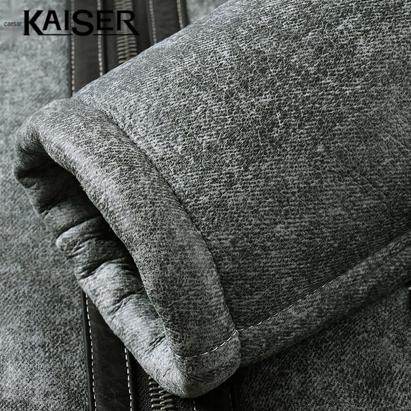 KAISER Men's Genuine Leather Lambswool Jacket