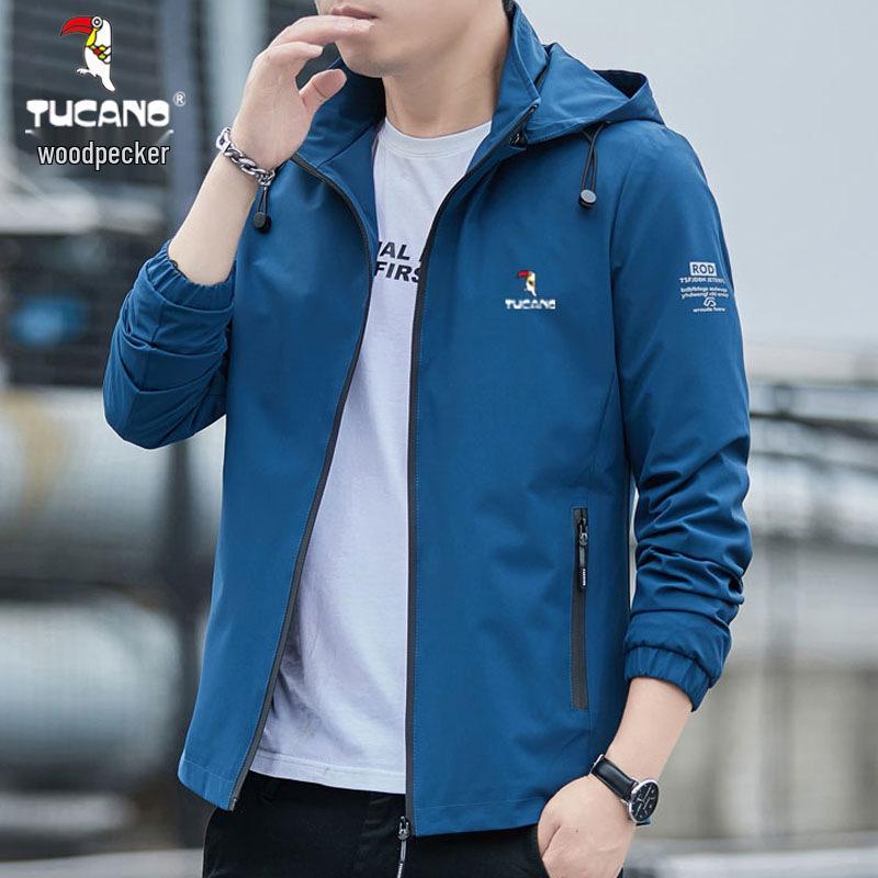 Woodpecker Men's Fleece-lined Hooded Jacket - Detachable Hood, Casual Spring/Autumn/Winter Coat