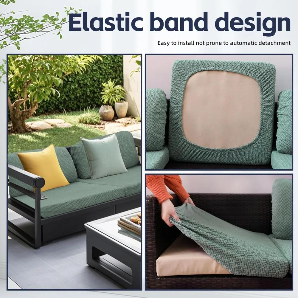 Gartensofa-Kissenbezüge, Terrassenkissenbezüge, Stretch-Gartenmöbelbezüge, Ersatzbezüge, wasserdicht