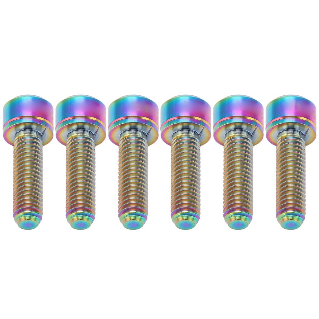6pcs RISK Titanium Alloy Mountain Bicycle Handlebar Stem Fixing Screws with Gaskets M5x18mm