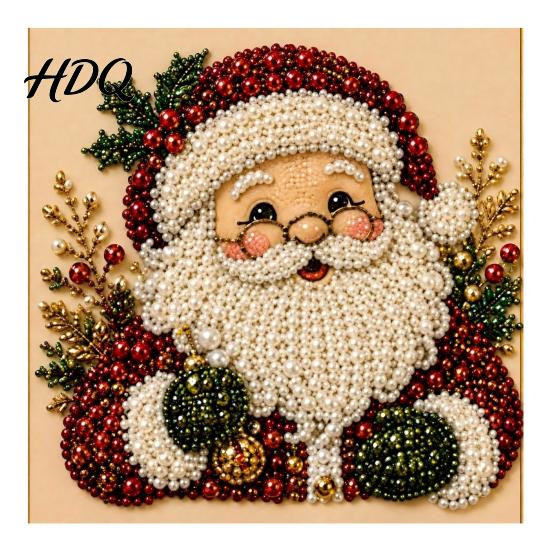 Kit Ornamento Casa Invernale Kit Pittura Perle Finte di Natale Arte 3D Fai da Te con Cornice Perline Artigianato per Adulti Principianti Decorazione Murale Festiva