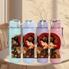 1PC Vintage East Asian Lady Art Print 750ml Color Plastic Sports Water Bottle Leakproof Flip Straw Lid Suitable for Sports Office Home Use