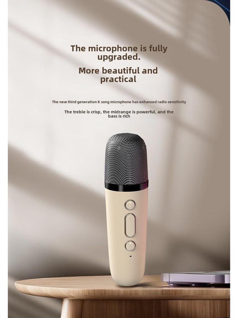 Tragbarer K52 Dual-Mikrofon Bluetooth-Lautsprecher für Outdoor- und Heim-Karaoke