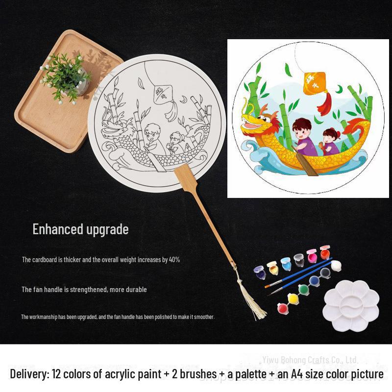 Thickened Rice Paper Round Fan for Chinese Watercolor & Calligraphy: DIY Ancient Ink Painting Kit