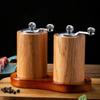 Cylindrical Wooden Spice Mill Adjustable Coarseness Grinding Bottle  Kitchen