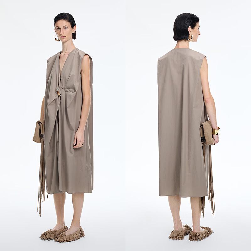 JNBY V-Neck Sleeveless A-Line Cotton Dress