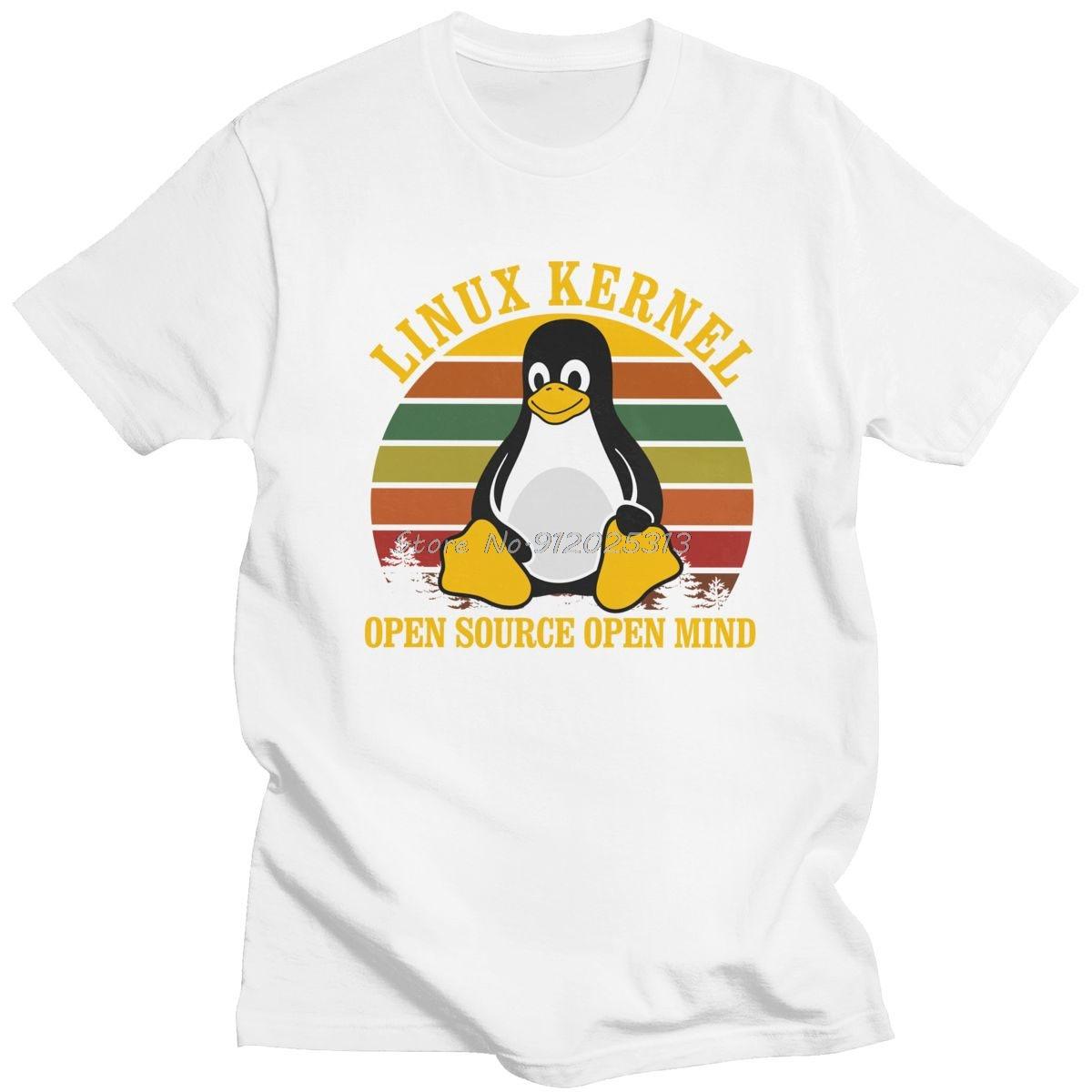 Смешная ретро футболка Linux для мужчин с короткими рукавами Пингвин Программист Футболка Программирование Кодер Футболка Одежда Подарок S