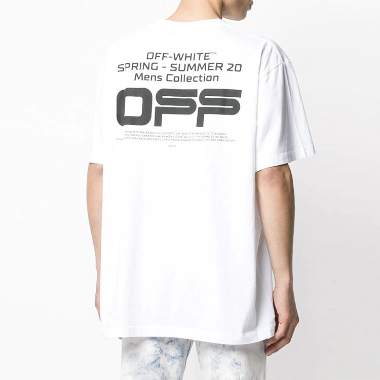 OFF-WHITE Oversized Fit Wavy Line T-Shirt White Men Streetwear OMAA038R201850040110