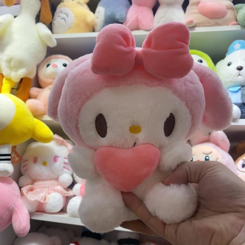 22cm Sanrio Hello Kitty Kuromi Pillow KT Plush Toy Girls Soft Stuffed Animal Toys Love My Melody Cinnamoroll Stuff Doll Gifts