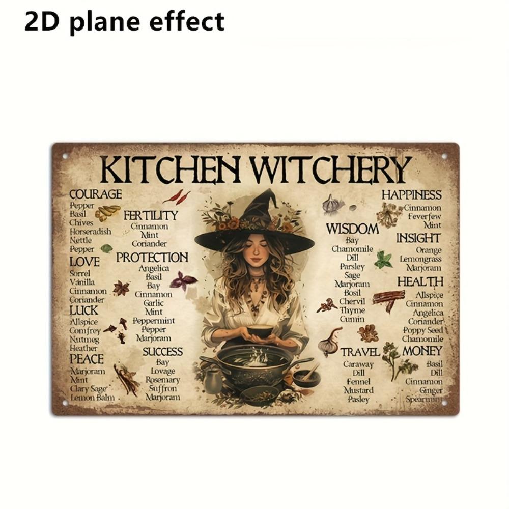 Witchcraft Kitchen Art cm x cm Wall Decor Farmhouse Herbal Wall Hanging Joyful D Flat Witch Decor for Bar Family Kitche