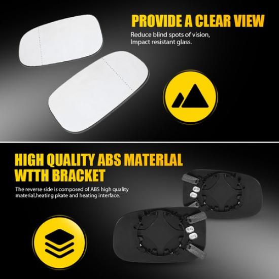 2X Heated Mirror Glass Fit Volvo C30 S40 S60 V50 V70 2007 2008-2010 2011 LH RH V