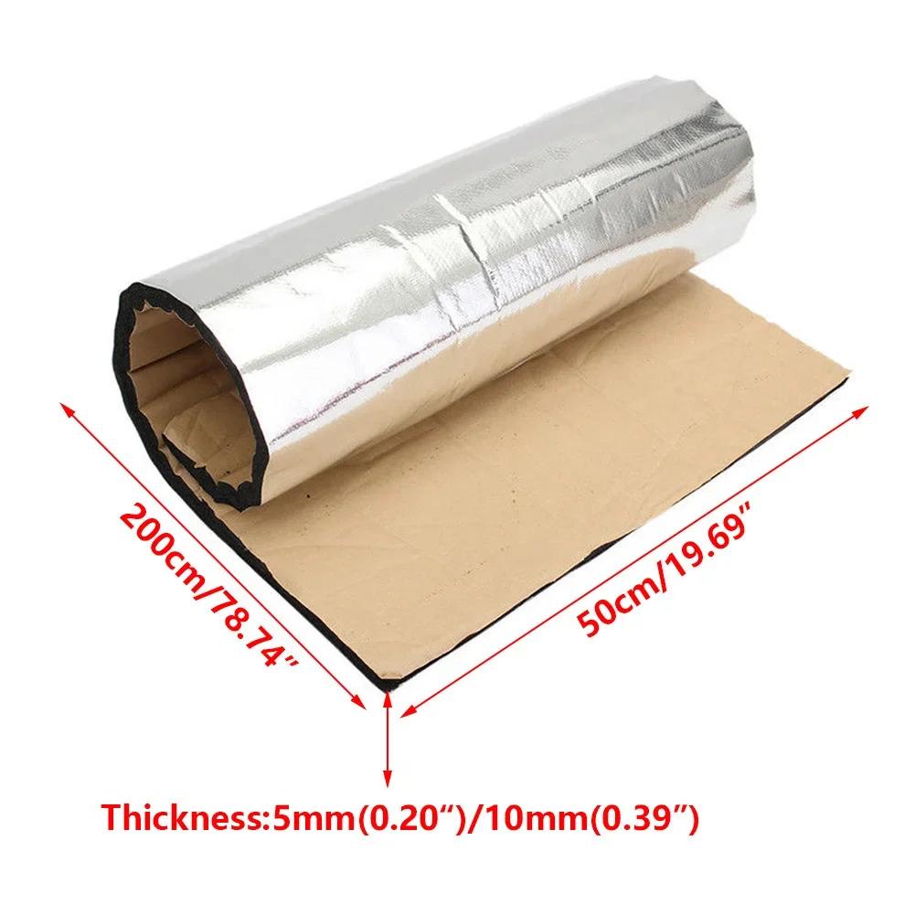 200x50cm Car Sound Deadener Mat 5/10mm Thicken Noise Heat Deadening Soundproof Dampening Foam Mat for Auto Hood Engine Door